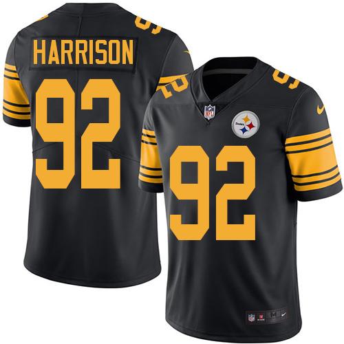 Nike Steelers #92 James Harrison Black Men's Stitched NFL Limited Rush Jersey - Click Image to Close